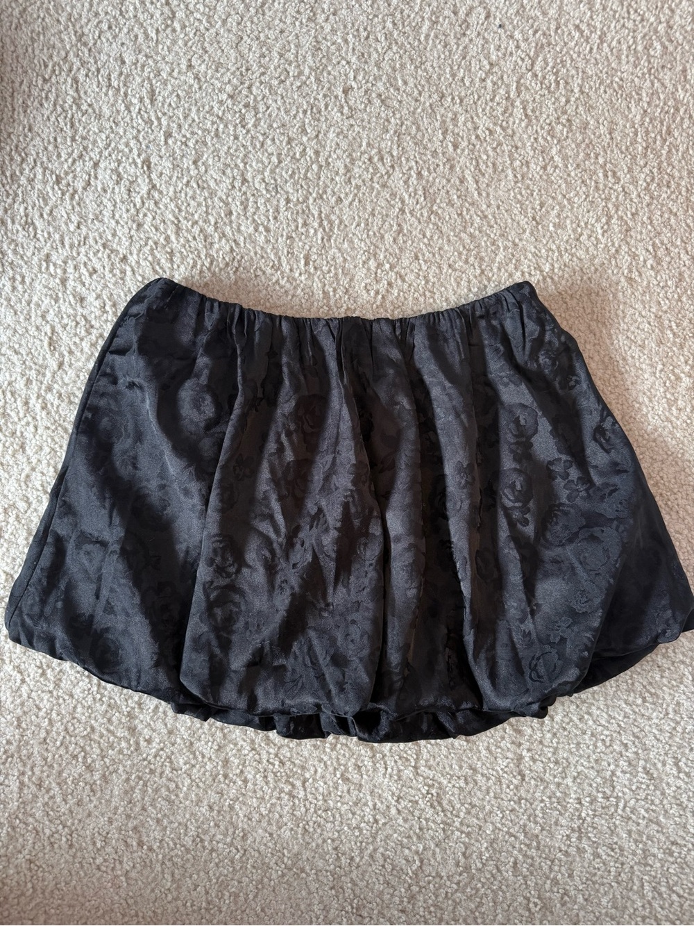 Target Black Floral Jacquard Bubble Mini Skirt